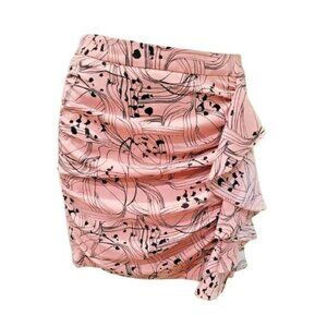 Womens Draped Flounce-detail Ruffle‎ Mini Skirt